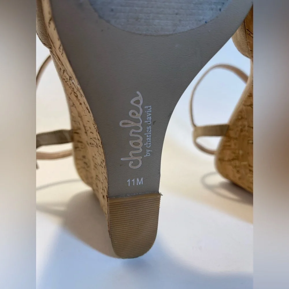 Charles David Lambert‎ Cork Platform Wedge in Nude Size 11M